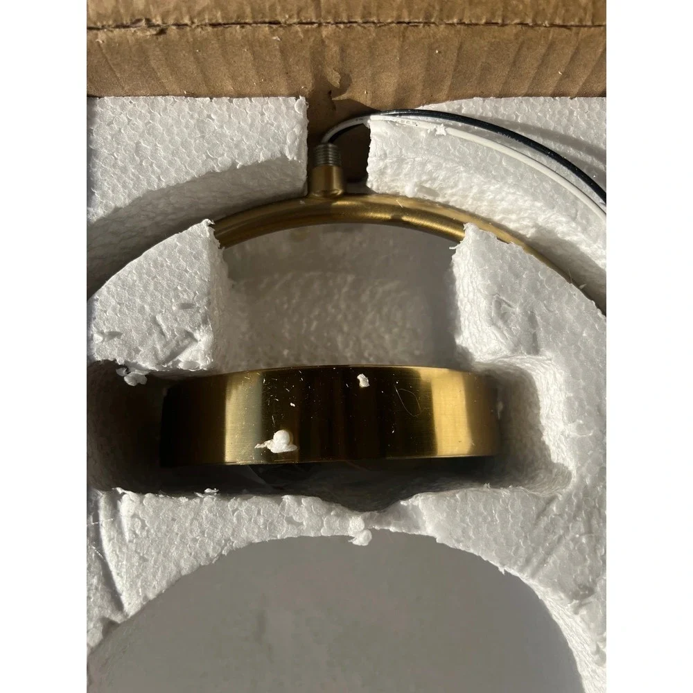 Modern Brass Oval Pendant Light with Frosted Glass Globe Shade 1367/1 Gold